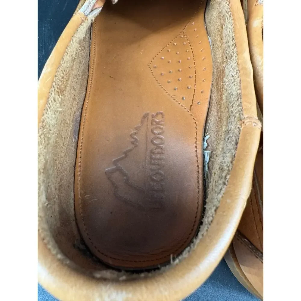 Life Outdoors Mason Shoe Mens 13 AA Tan Leather Boat Deck Shoes Moc Toe Vintage